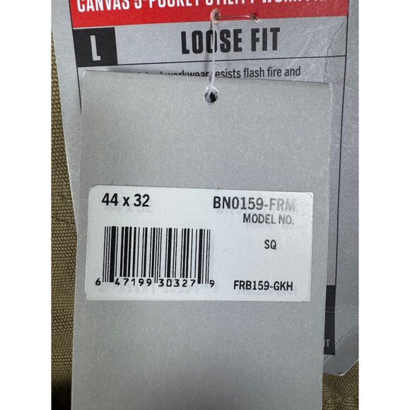 Carhartt FR Pants Mens 44x32 Khaki Flame Resistant Loose Fit Canvas Utility Work - Picture 5 of 16